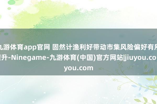 九游体育app官网 　　固然计渔利好带动市集风险偏好有所擢升-Ninegame-九游体育(中国)官方网站|jiuyou.com