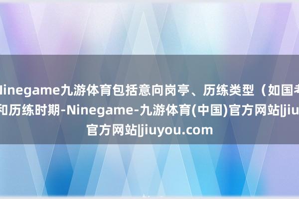 Ninegame九游体育包括意向岗亭、历练类型（如国考、省考）和历练时期-Ninegame-九游体育(中国)官方网站|jiuyou.com